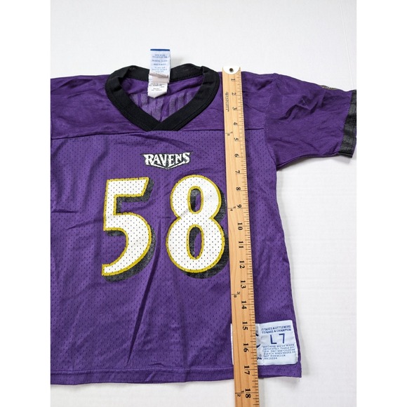 Vintage Peter Boulware Jersey KIDS Size 7 Baltimore Ravens Original Logo 90s NFL - Picture 8 of 10